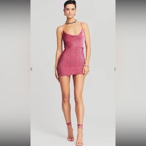 Retrofete Shimmering Pink Mini Dress